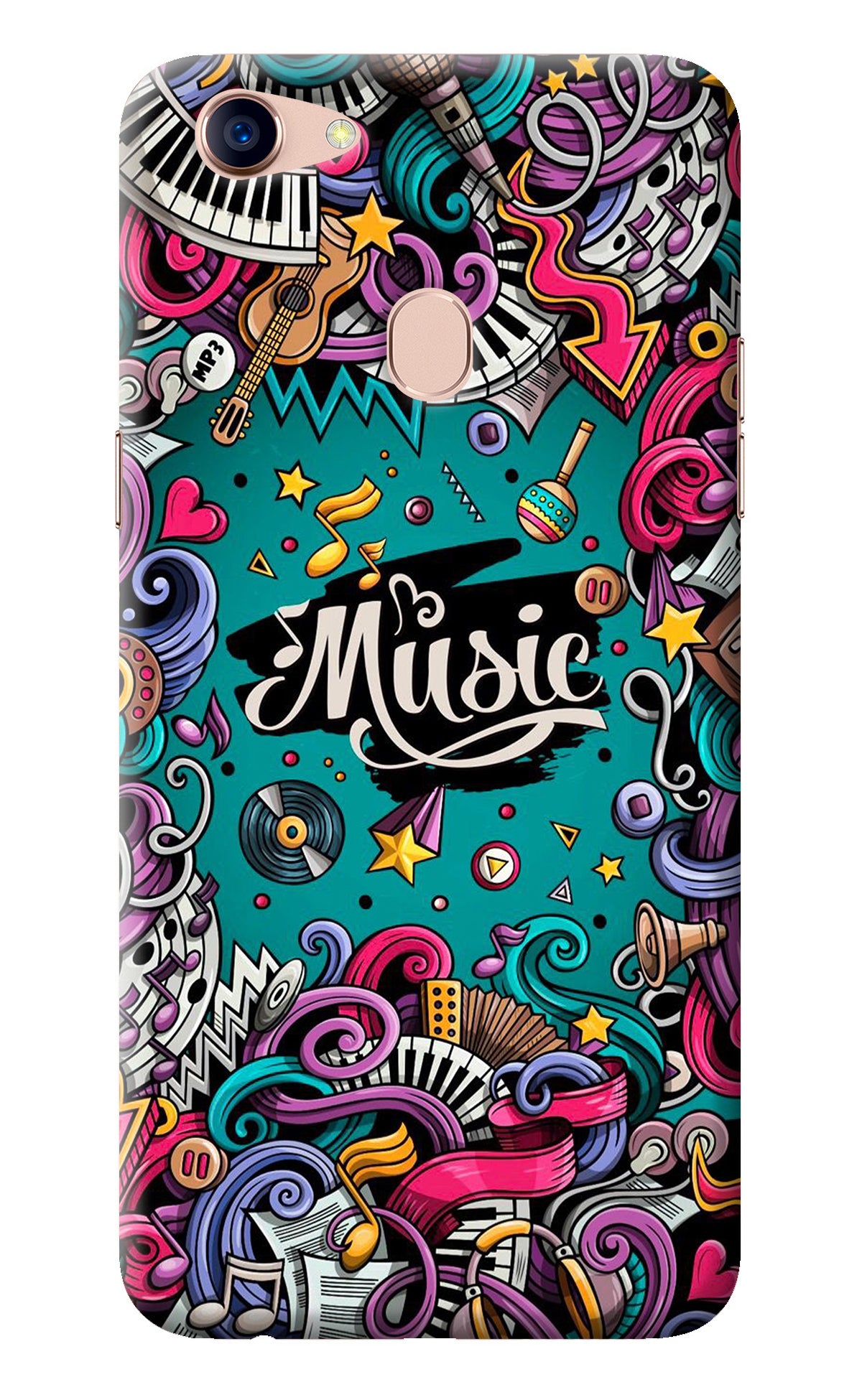 Music Graffiti Oppo F5 Back Cover