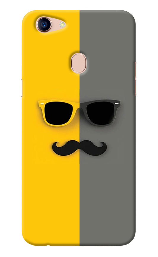 Sunglasses with Mustache Oppo F5 Back Cover