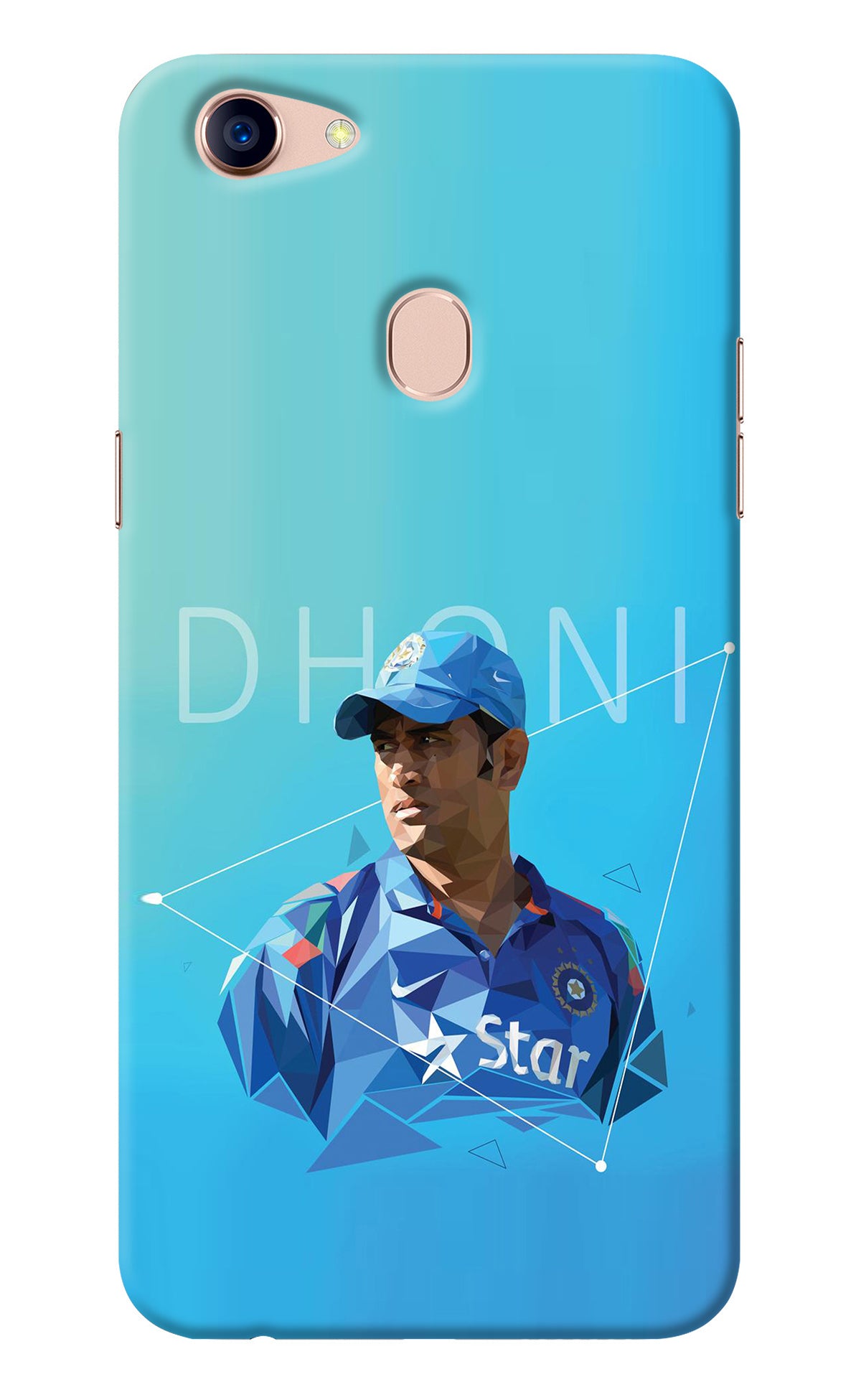 Dhoni Artwork Oppo F5 Back Cover