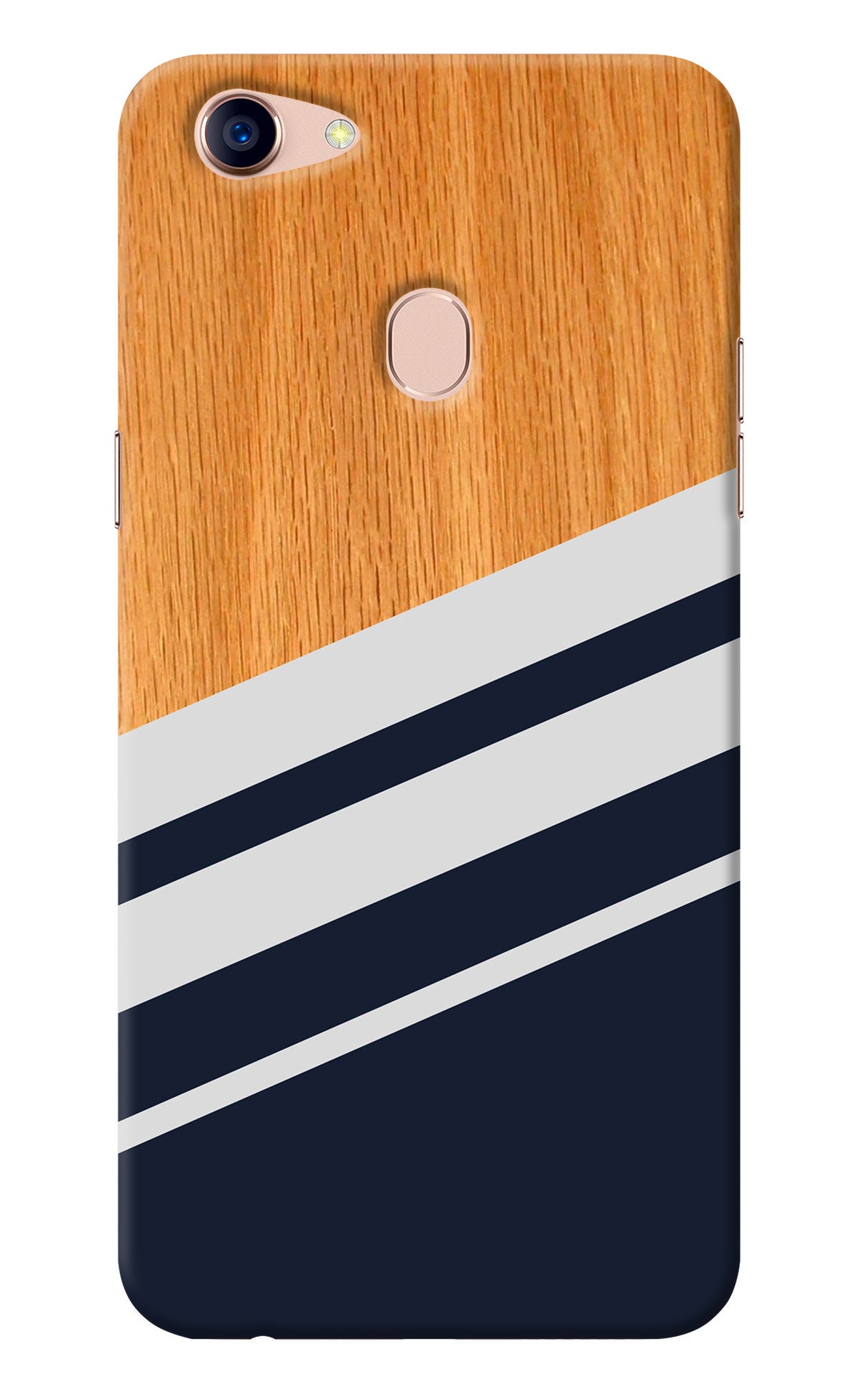 Blue and white wooden Oppo F5 Back Cover