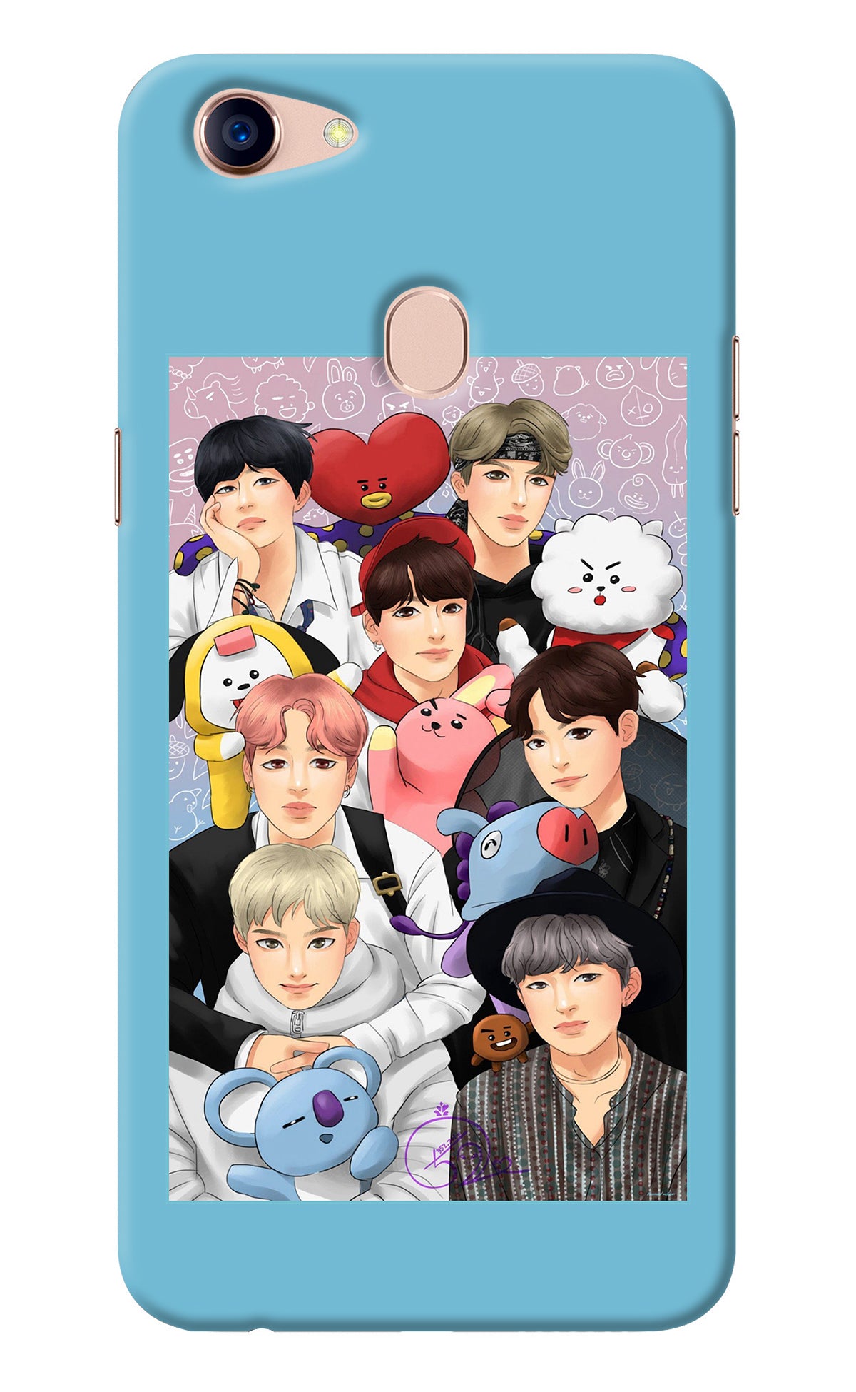 BTS with animals Oppo F5 Back Cover