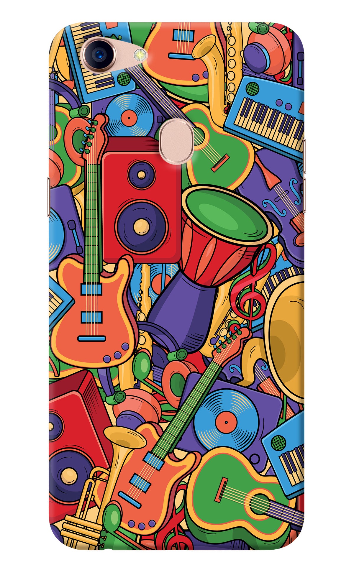 Music Instrument Doodle Oppo F5 Back Cover