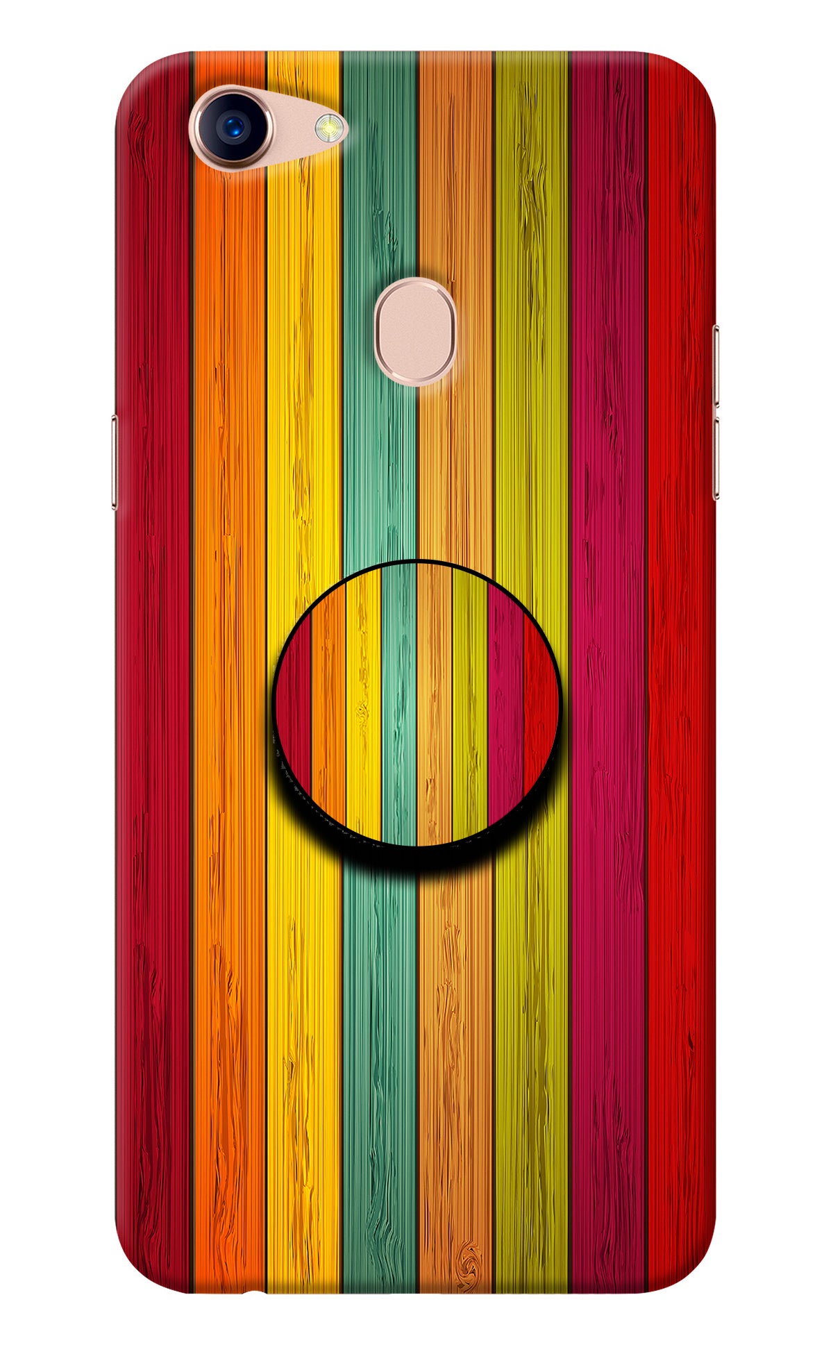Multicolor Wooden Oppo F5 Pop Case
