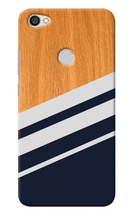 Blue and white wooden Redmi Y1 Back Cover