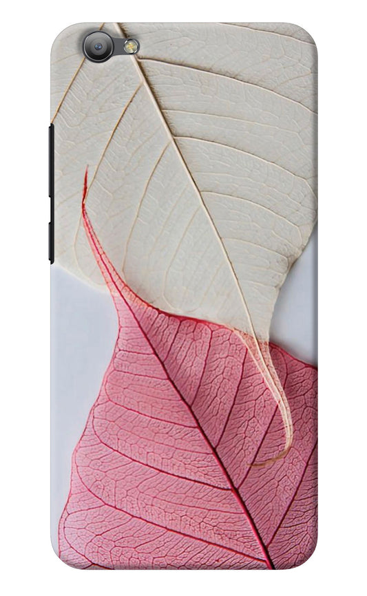 White Pink Leaf Vivo V5/V5s Back Cover