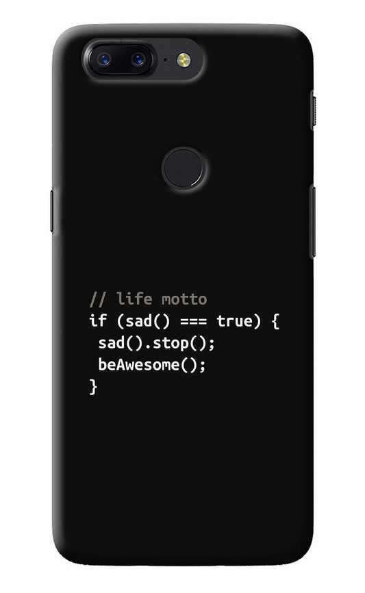 Life Motto Code Oneplus 5T Back Cover