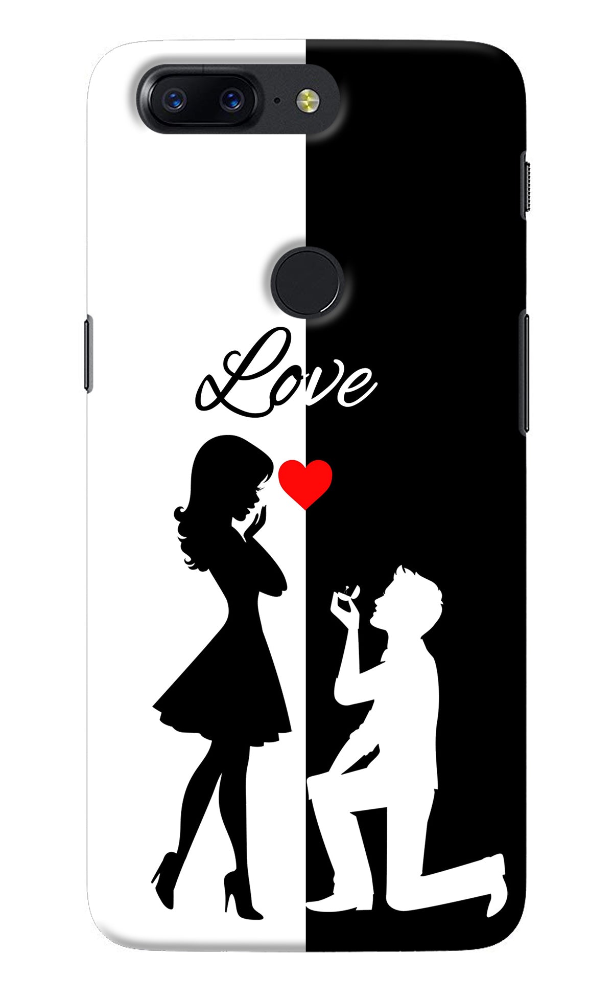 Love Propose Black And White Oneplus 5T Back Cover