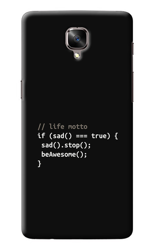Life Motto Code Oneplus 3/3T Back Cover