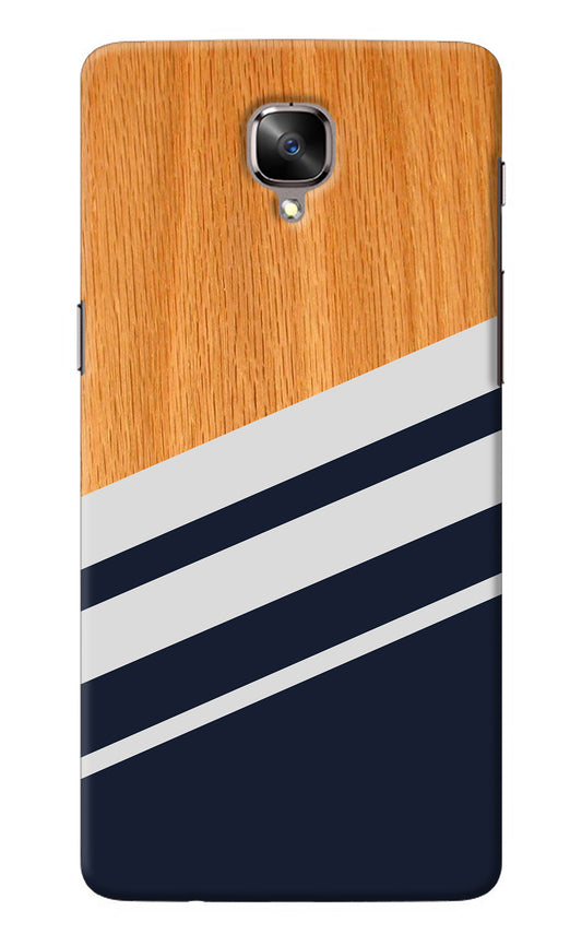 Blue and white wooden Oneplus 3/3T Back Cover
