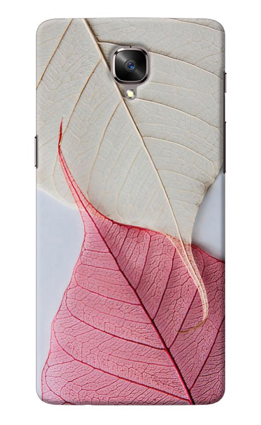 White Pink Leaf Oneplus 3/3T Back Cover