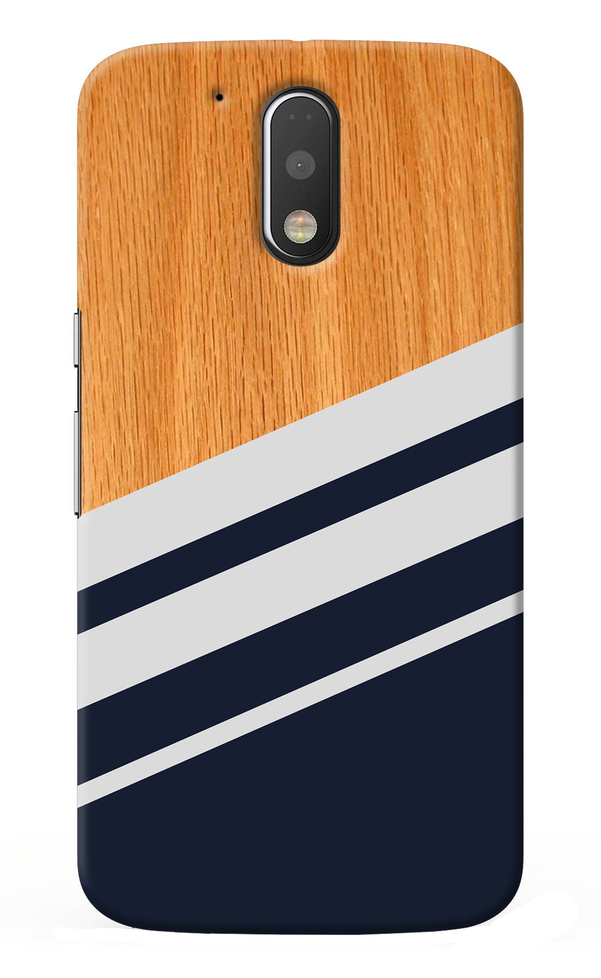 Blue and white wooden Moto G4/G4 plus Back Cover
