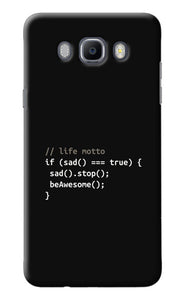 Life Motto Code Samsung J7 2016 Back Cover