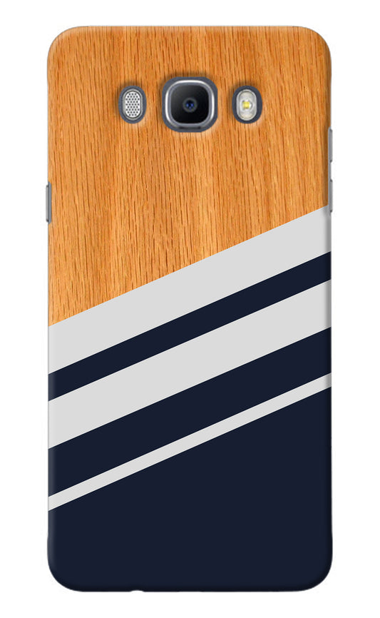 Blue and white wooden Samsung J7 2016 Back Cover