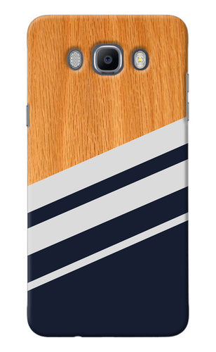 Blue and white wooden Samsung J7 2016 Back Cover