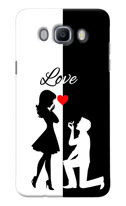 Love Propose Black And White Samsung J7 2016 Back Cover