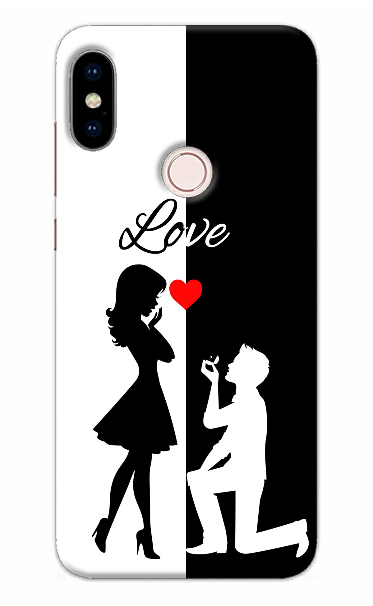 Love Propose Black And White Redmi Note 5 Pro Back Cover