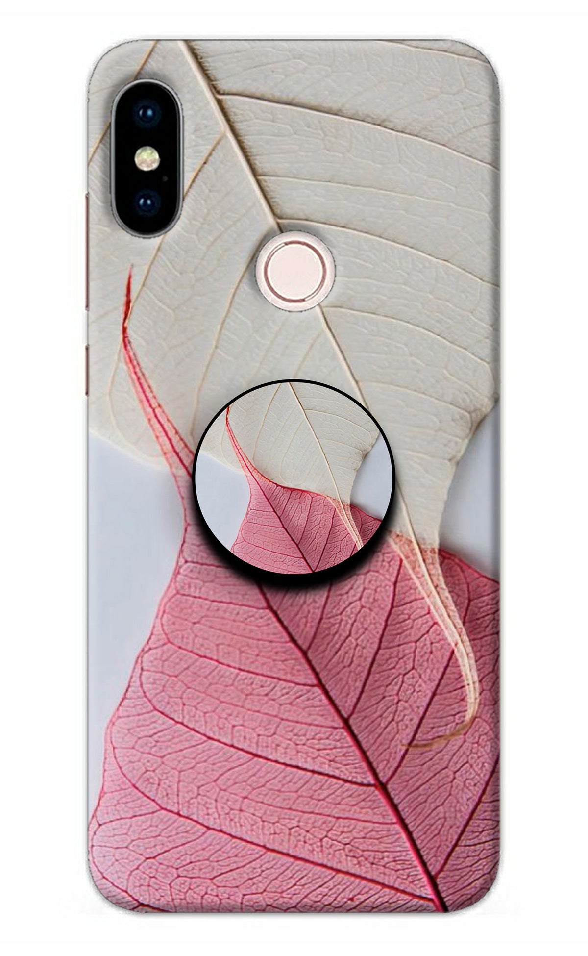 White Pink Leaf Redmi Note 5 Pro Pop Case