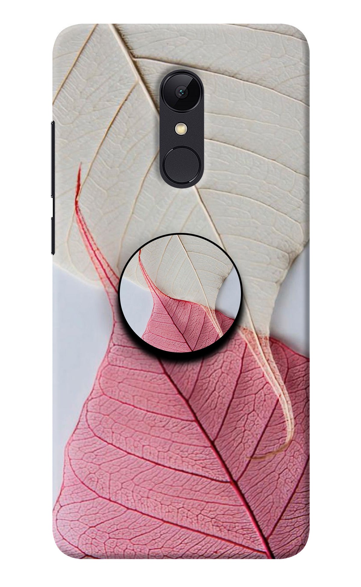 White Pink Leaf Redmi Note 5 Pop Case