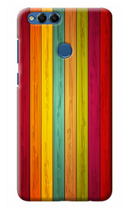 Multicolor Wooden Honor 7X Back Cover