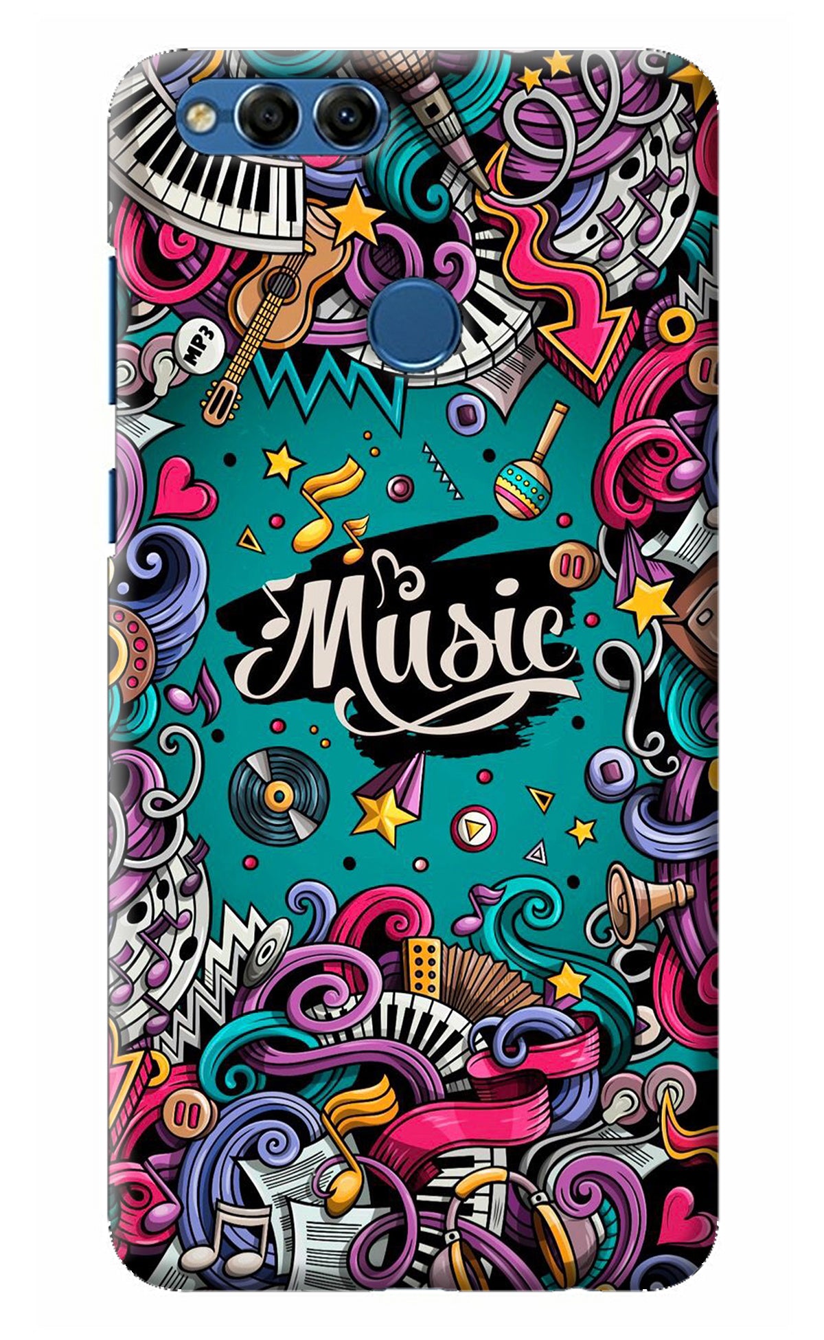 Music Graffiti Honor 7X Back Cover