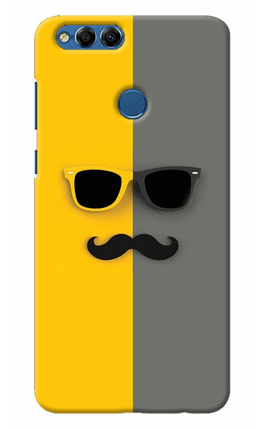 Sunglasses with Mustache Honor 7X Back Cover
