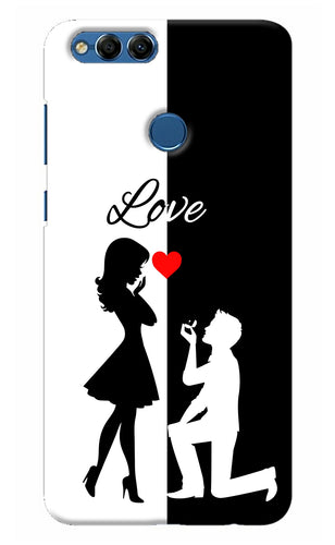 Love Propose Black And White Honor 7X Back Cover