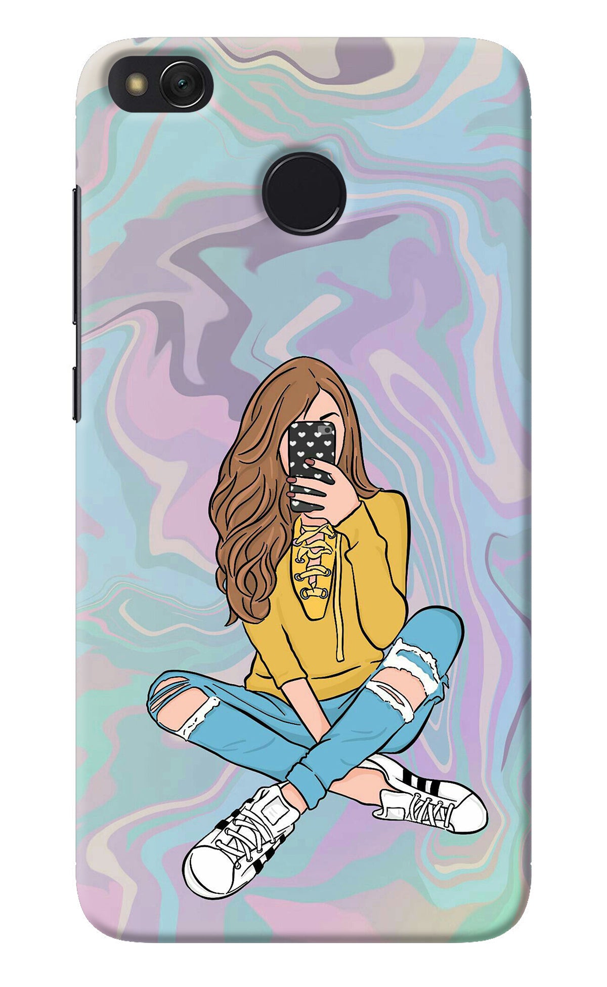 Selfie Girl Redmi 4 Back Cover