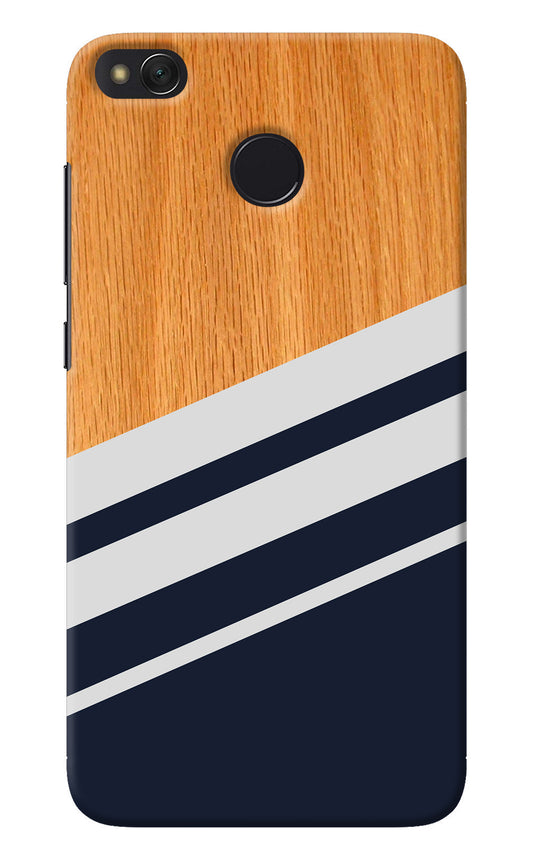 Blue and white wooden Redmi 4 Back Cover