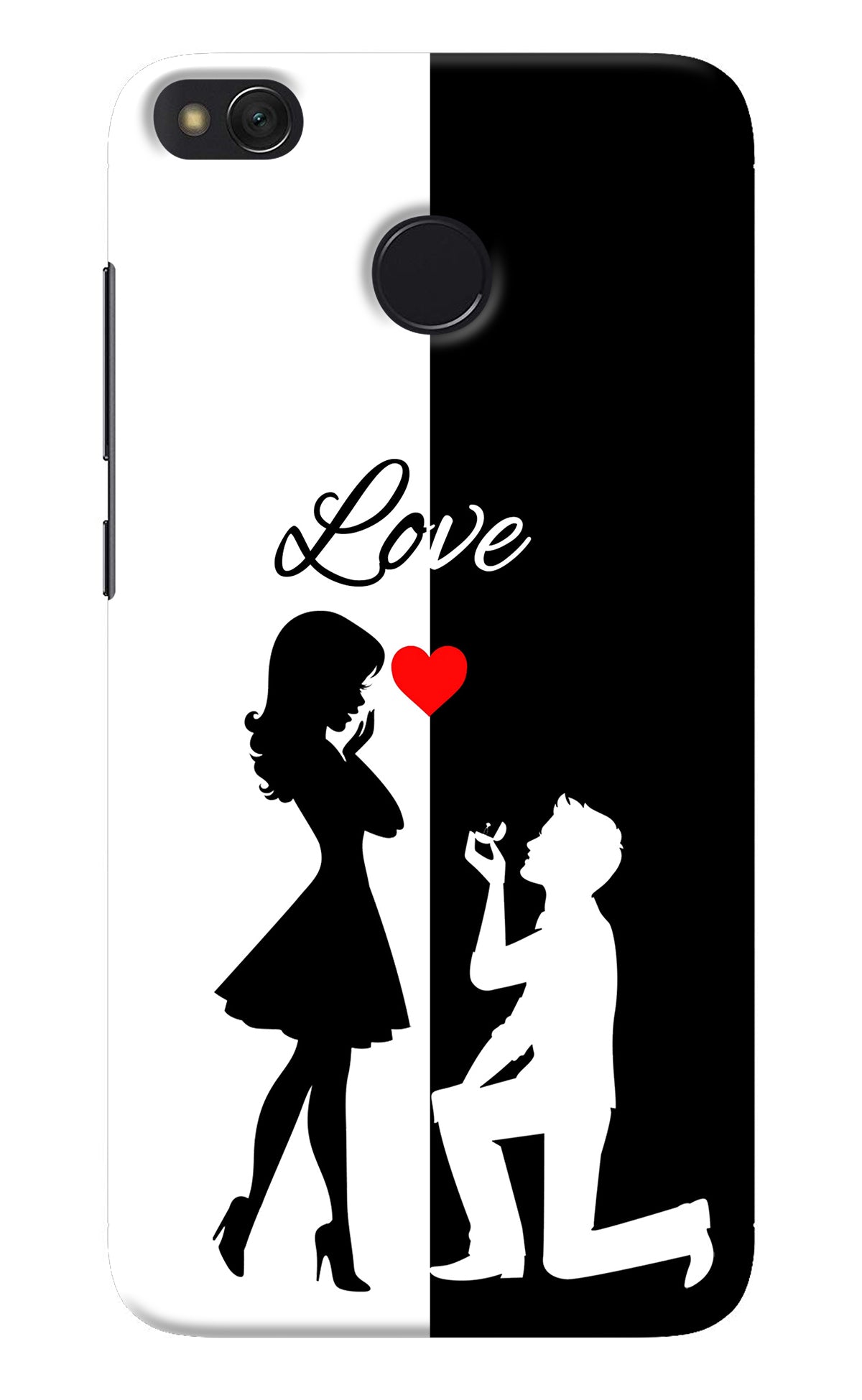 Love Propose Black And White Redmi 4 Back Cover