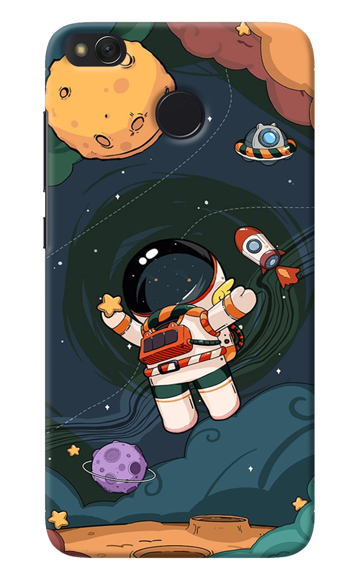 Cartoon Astronaut Redmi 4 Back Cover