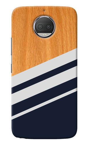 Blue and white wooden Moto G5S plus Back Cover