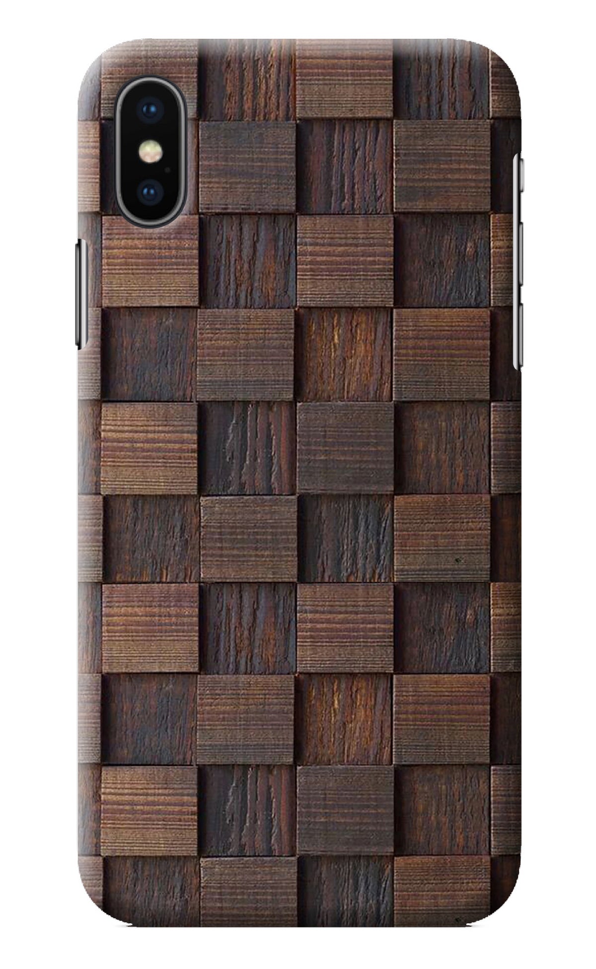 Wooden Cube Design iPhone X Back Cover