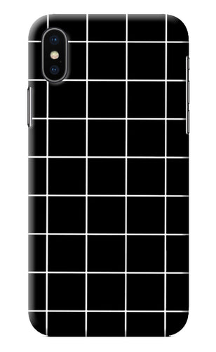 White Grid iPhone X Back Cover