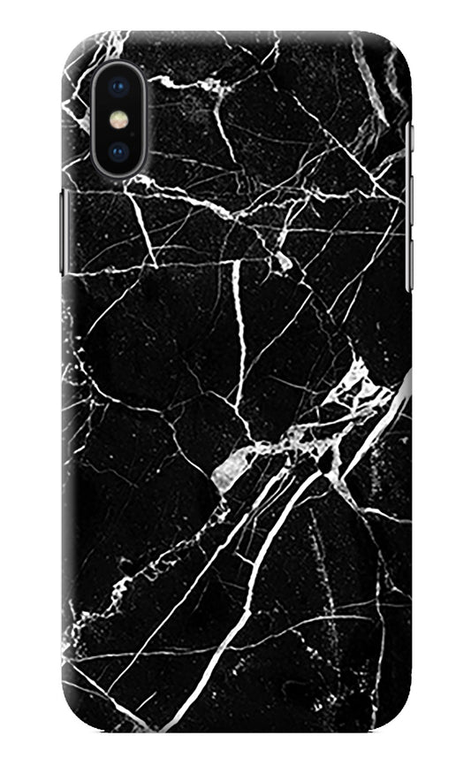 Black Marble Pattern iPhone X Back Cover