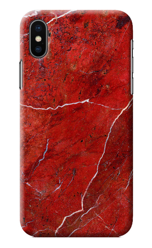 Red Marble Design iPhone X Back Cover