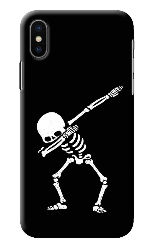 Dabbing Skeleton Art iPhone X Back Cover