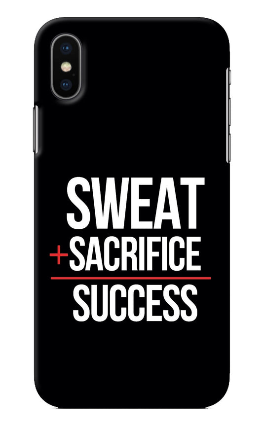 Sweat Sacrifice Success iPhone X Back Cover