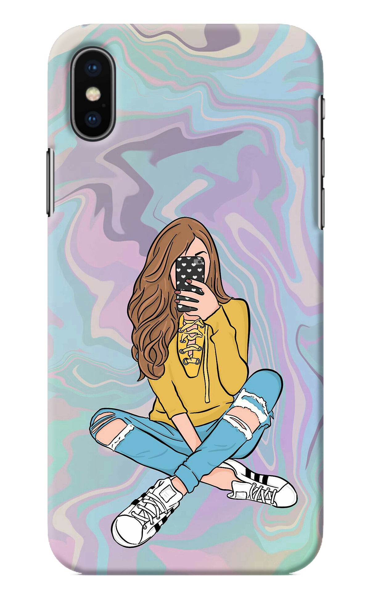 Selfie Girl iPhone X Back Cover