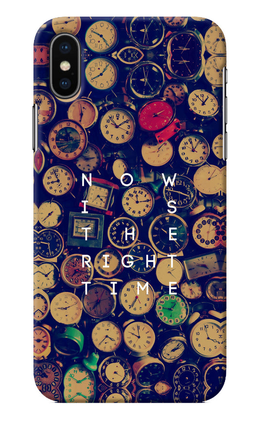 Now is the Right Time Quote iPhone X Back Cover