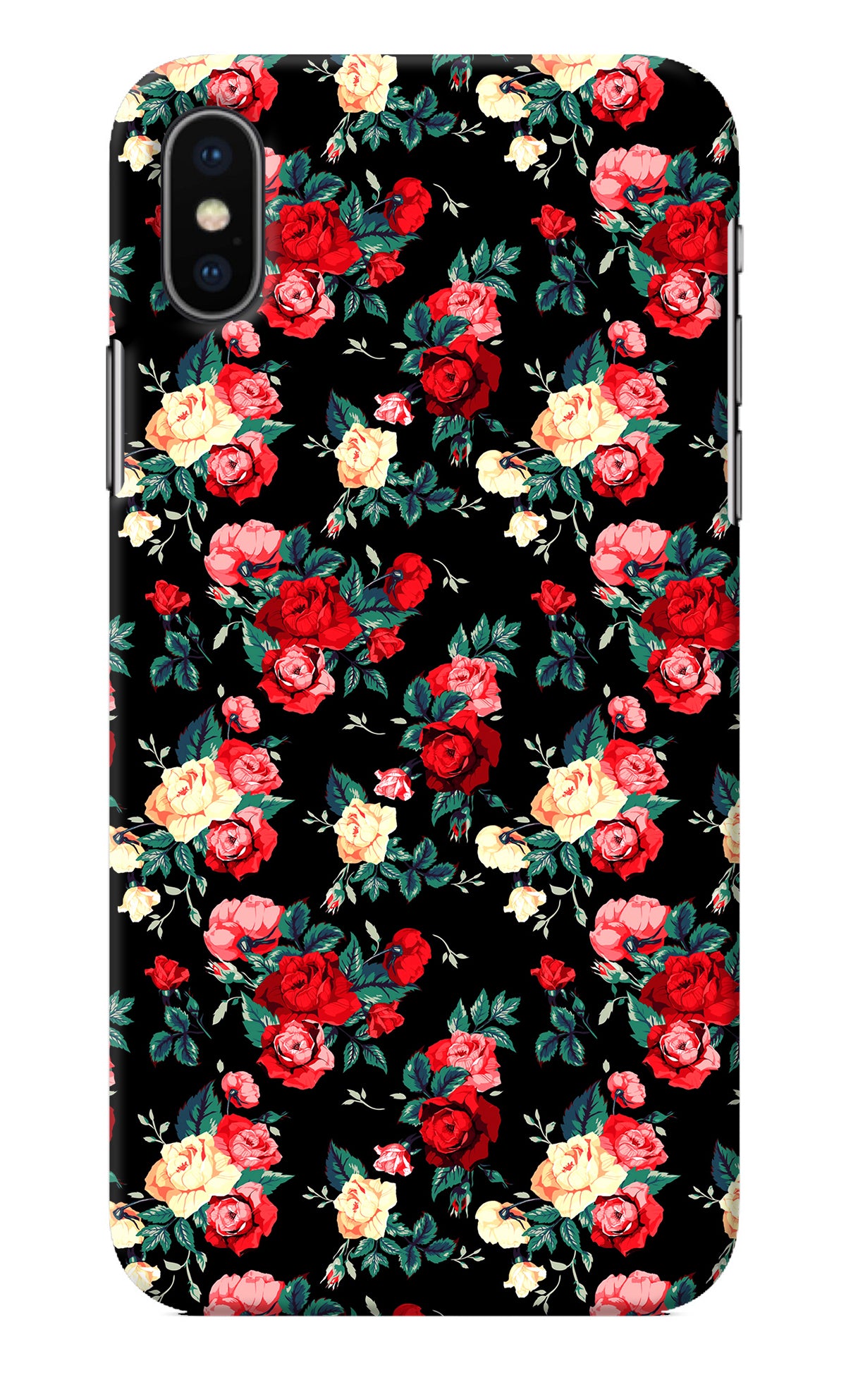 Rose Pattern iPhone X Back Cover