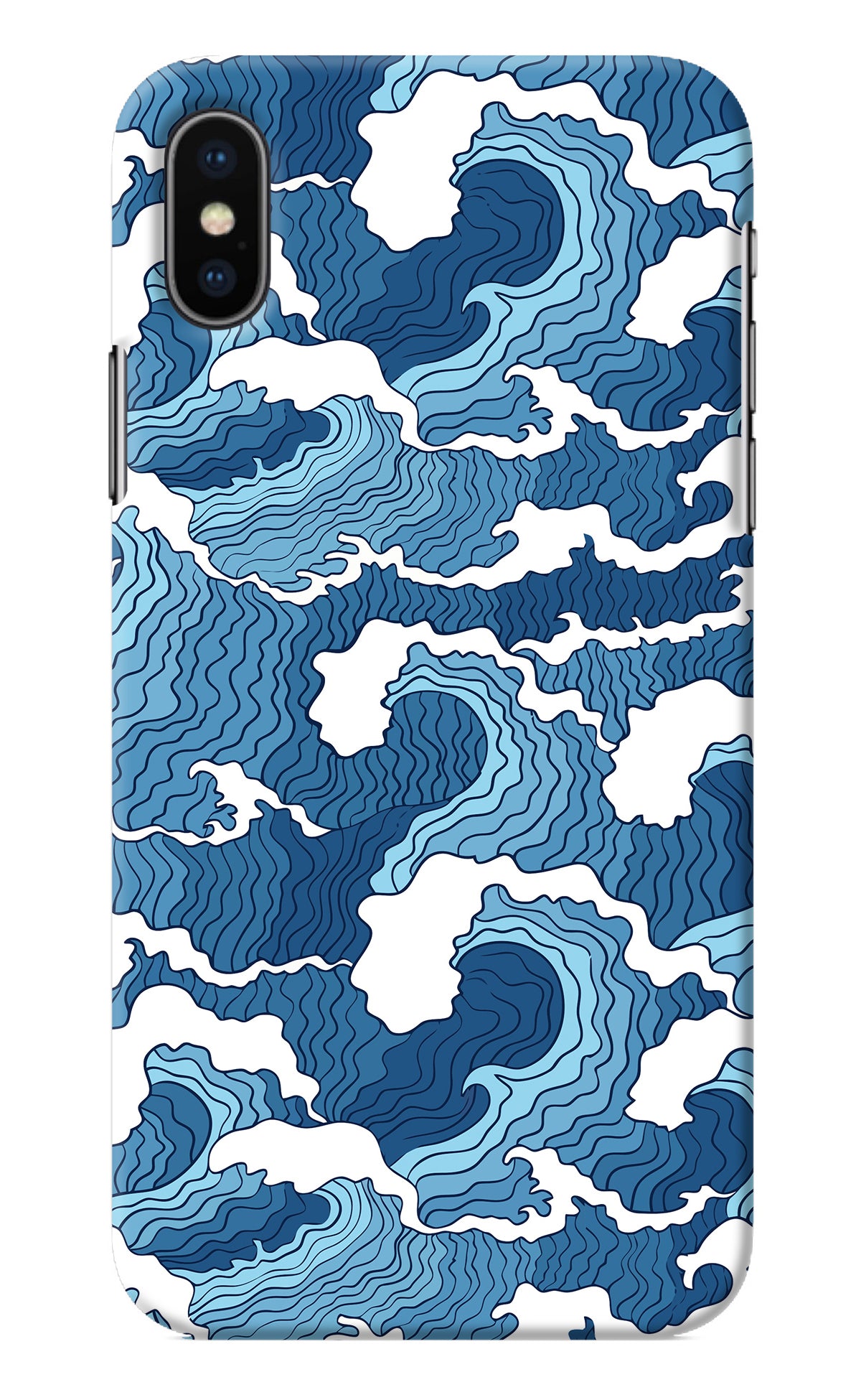 Blue Waves iPhone X Back Cover