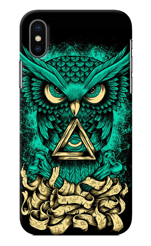 Green Owl iPhone X Back Cover