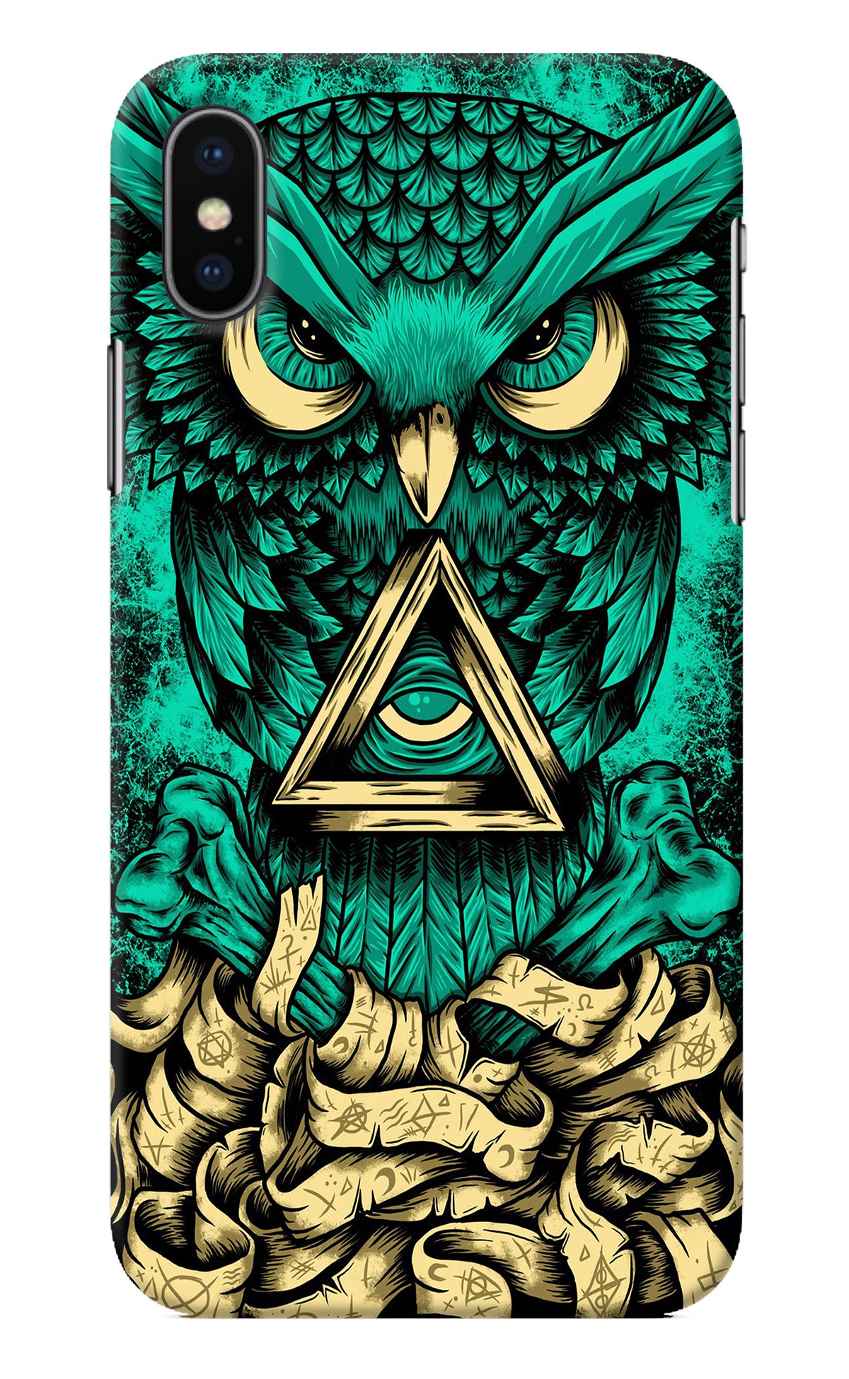 Green Owl iPhone X Back Cover