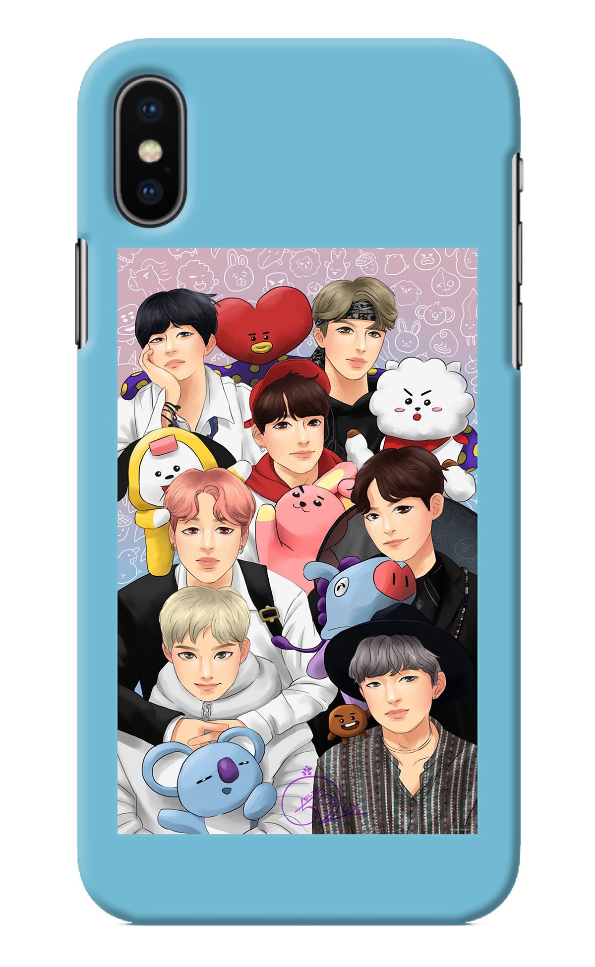 BTS with animals iPhone X Back Cover