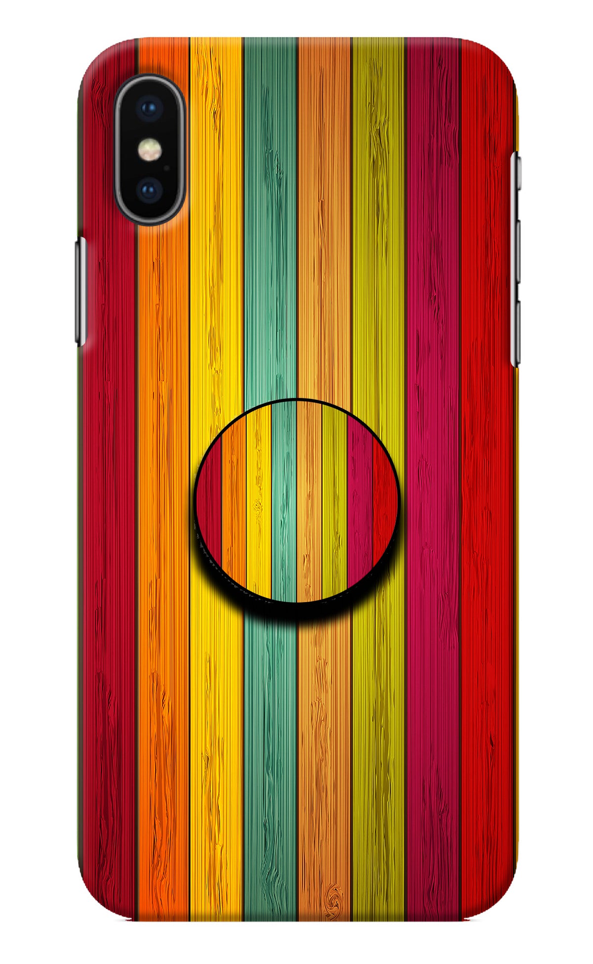 Multicolor Wooden iPhone X Pop Case