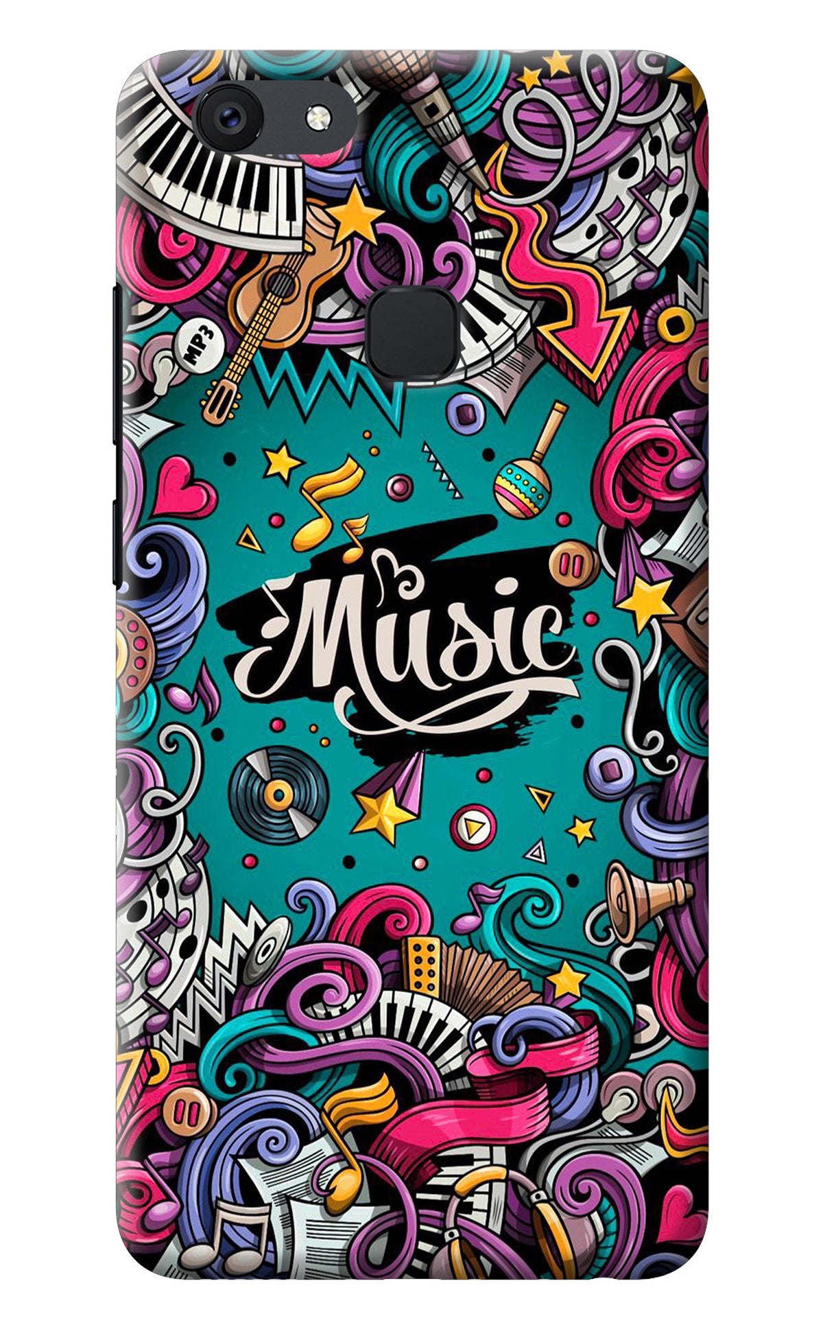 Music Graffiti Vivo V7 Back Cover