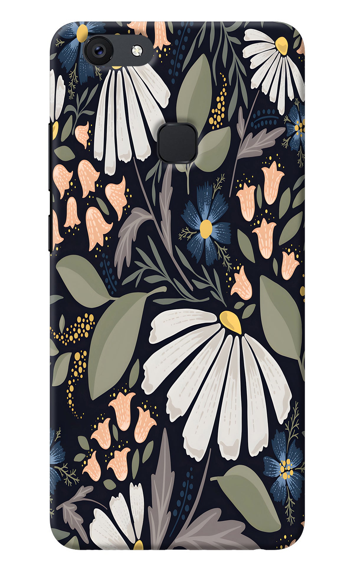 Flowers Art Vivo V7 Back Cover