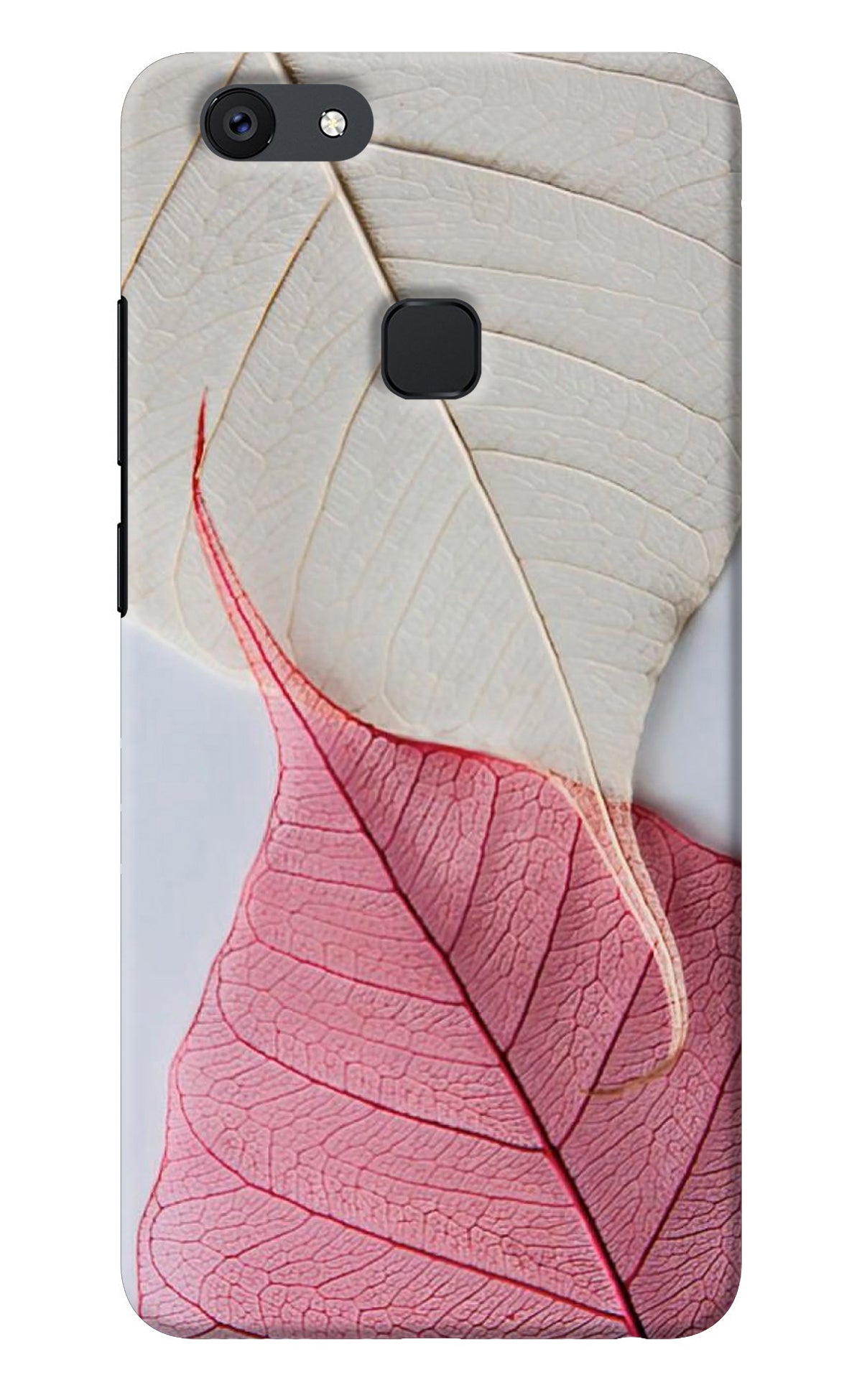 White Pink Leaf Vivo V7 plus Back Cover