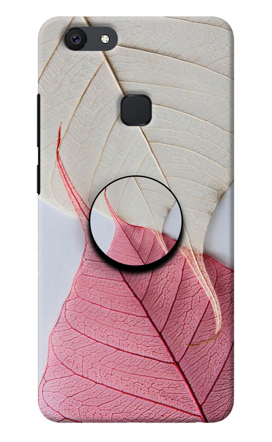 White Pink Leaf Vivo V7 plus Pop Case