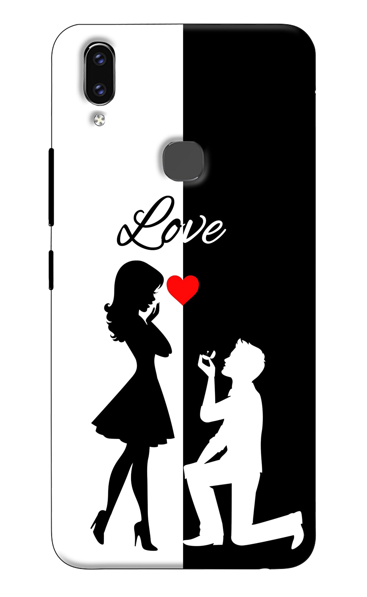 Love Propose Black And White Vivo V9/V9 Pro/V9 Youth Back Cover